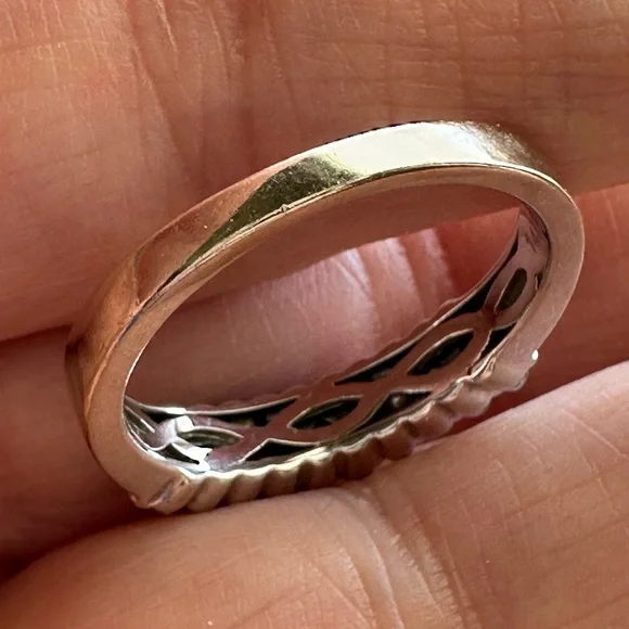 Diamond & Silver 14 K  gold engagement Ring - Picture 5 of 10